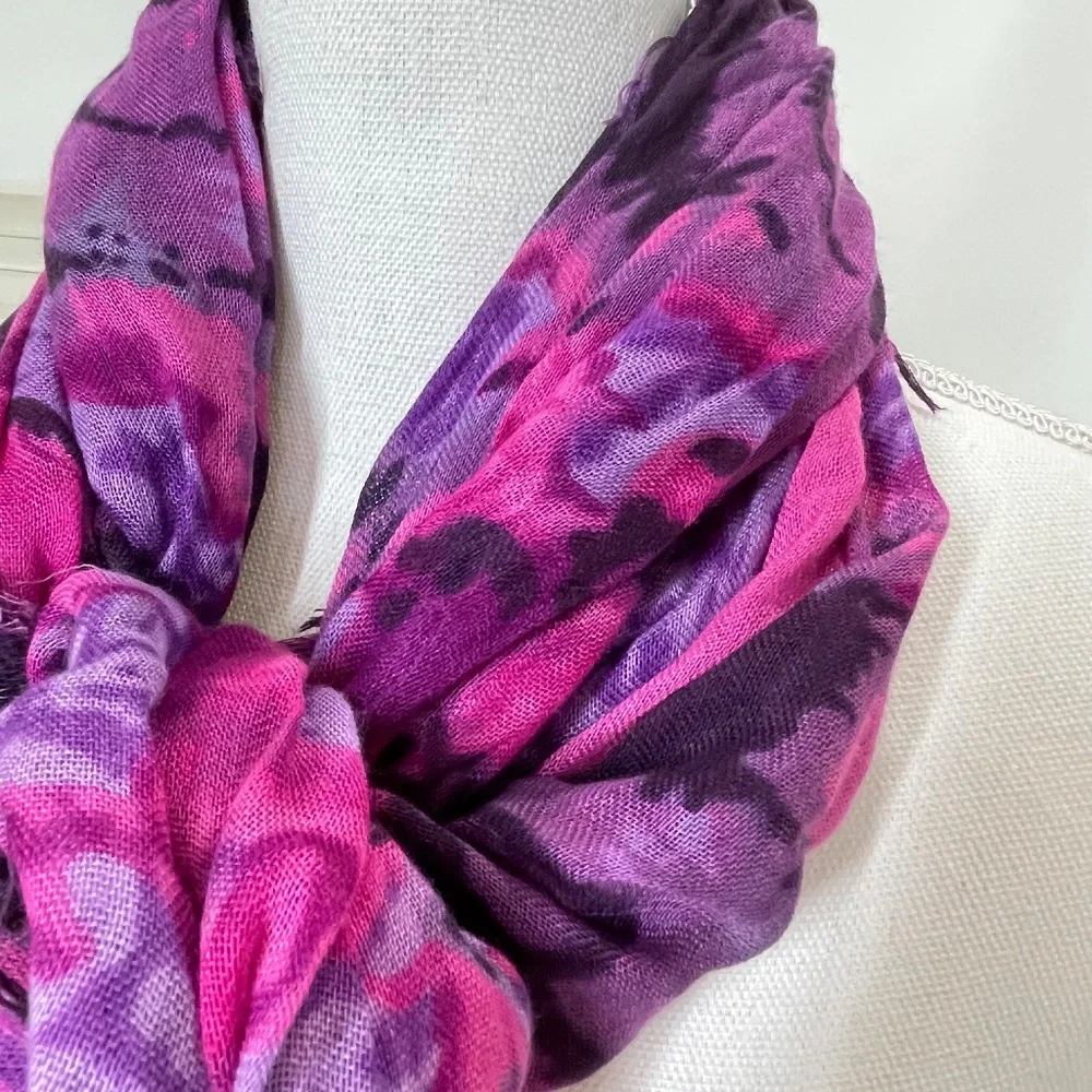 Purple and Pink Multi Color Scarf - Picture 3 of 7